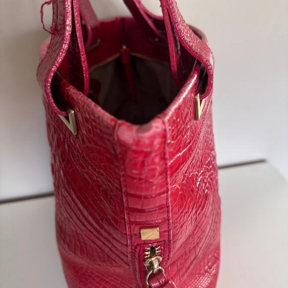 Brahmin Ono Melbourne Tote Red Croc Leather Shoulder Bag Tote - Picture 6 of 14